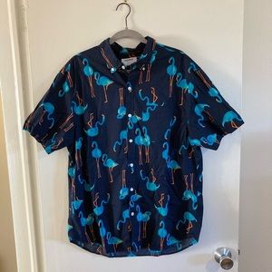 Old Navy flamingo button down shirt